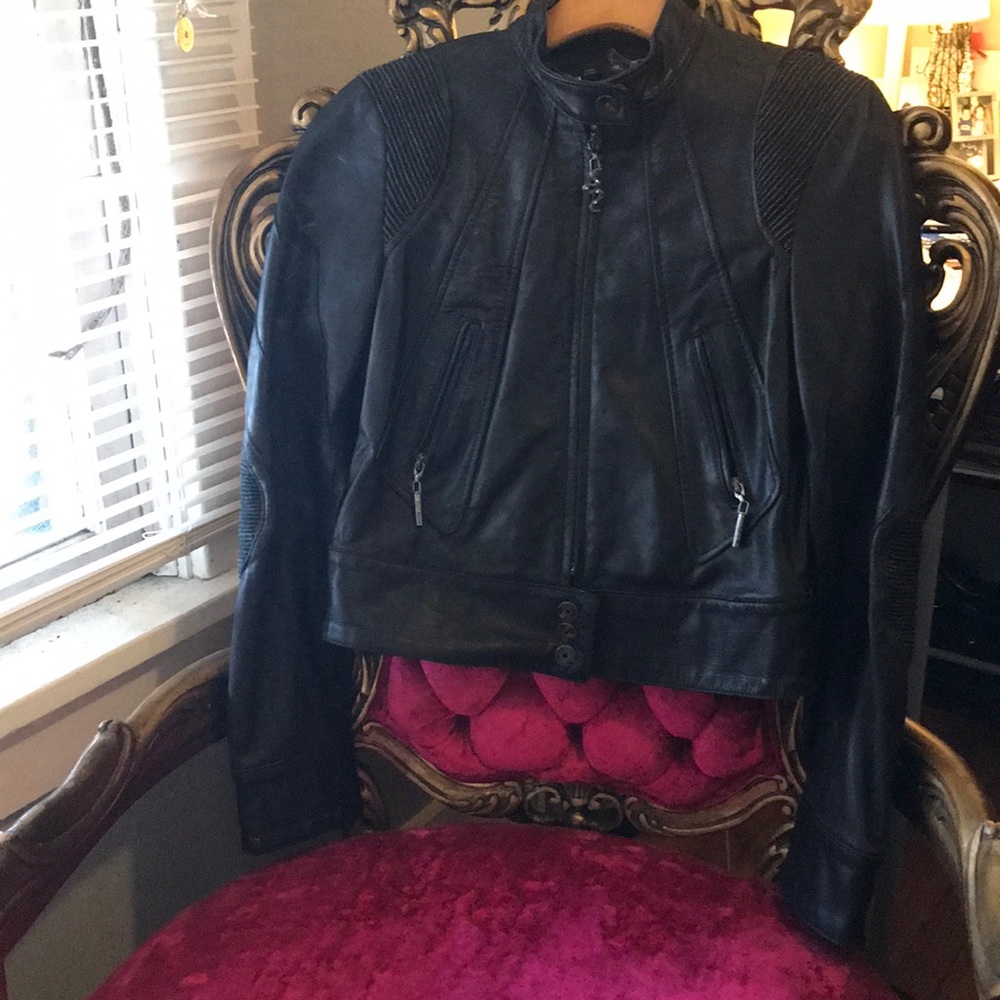 Vintage Roberto Cavalli Leather Biker Jacket.